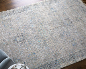 Feizy Rugs Caldwell Handwoven Wool & Viscose Area Rug - Timeless Transitional Style For Elegant Home Decor Gray,Blue,Taupe Wool,Viscose 8798805fslt000e70