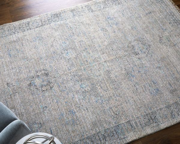 Feizy Rugs Caldwell Handwoven Wool & Viscose Area Rug - Timeless Transitional Style For Elegant Home Decor Gray,Blue,Taupe Wool,Viscose 8798805fslt000e70