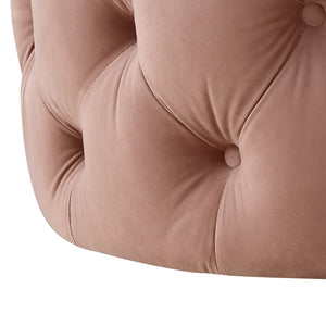 Homeroots 33" Blush Velvet Rolling Tufted Round Cocktail Ottoman Blush,Velvet  490621