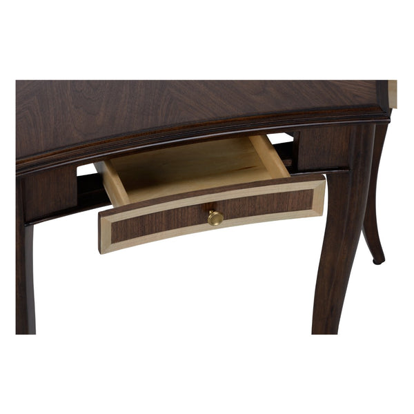 Wildwood Game Hexagon Table With Oak & Maple Inlay, Walnut Finish, Built-In Drawers For Cards & Tokens 490624