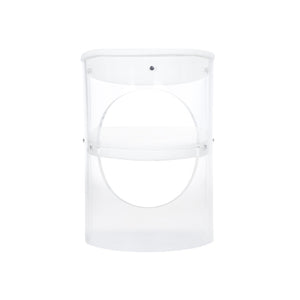 Wildwood Baran Sculptural Barrel-Back Chair With Clear Acrylic Frame And White Faux Leather Seat, Modern Comfort 490625