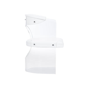 Wildwood Baran Sculptural Barrel-Back Chair With Clear Acrylic Frame And White Faux Leather Seat, Modern Comfort 490625