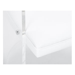 Wildwood Baran Sculptural Barrel-Back Chair With Clear Acrylic Frame And White Faux Leather Seat, Modern Comfort 490625