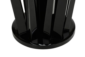 Wildwood Geode Sculptural End Table With Tempered Glass Top — High-Gloss Acrylic Accent Piece For Living Rooms Black 490665