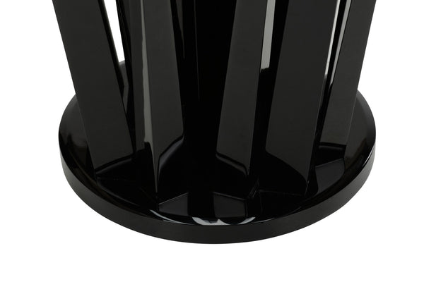 Wildwood Geode Sculptural End Table With Tempered Glass Top — High-Gloss Acrylic Accent Piece For Living Rooms Black 490665