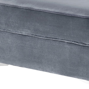 Homeroots 30" Gray Velvet And Silver Storage Grey  490668