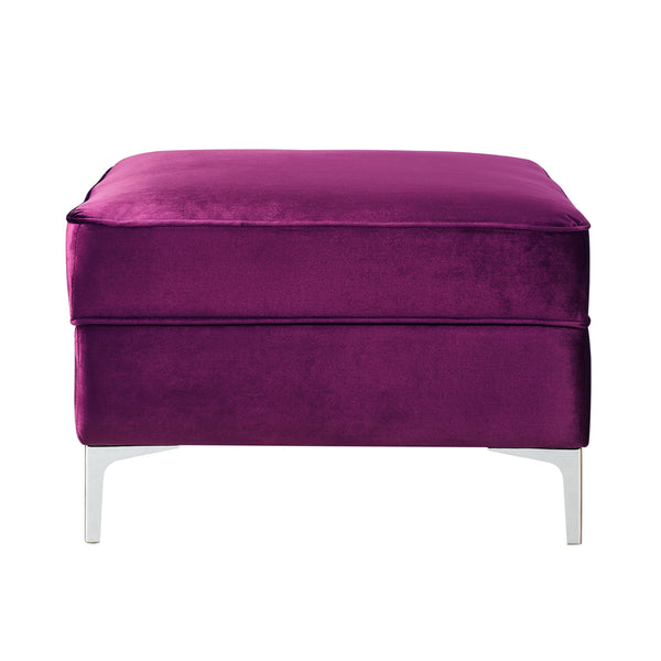 Homeroots 30" Purple Velvet And Silver Storage Purple  490670