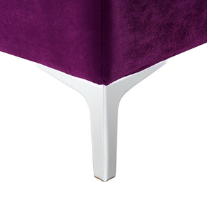 Homeroots 30" Purple Velvet And Silver Storage Purple  490670
