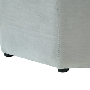 Homeroots 25" Light Gray Velvet And Black Tufted Specialty Storage Light Grey,Velvet  490679