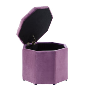 Homeroots 25" Mauve Velvet And Black Tufted Specialty Storage Mauve,Velvet  490680