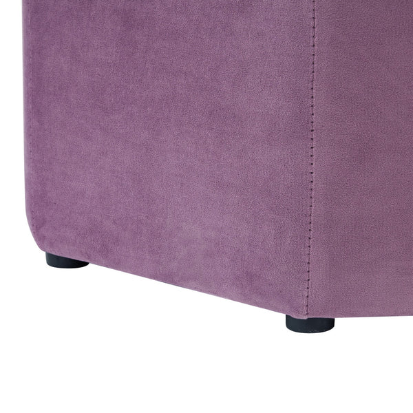Homeroots 25" Mauve Velvet And Black Tufted Specialty Storage Mauve,Velvet  490680
