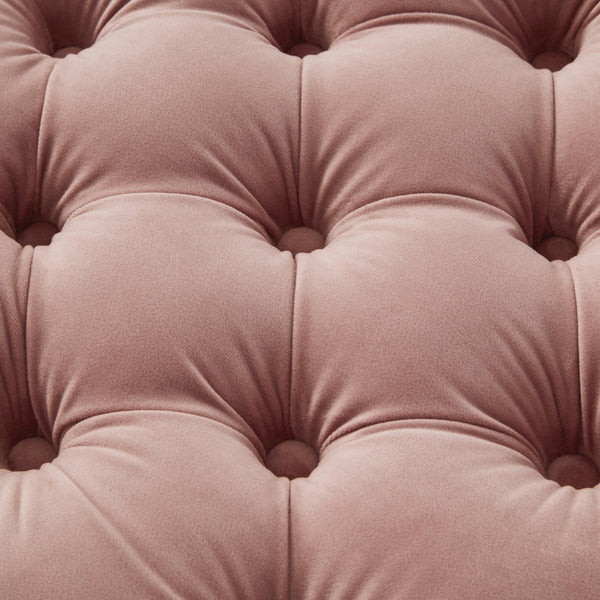 Homeroots 18" Blush Velvet And Black Tufted Storage Blush,Chrome,Velvet  490684