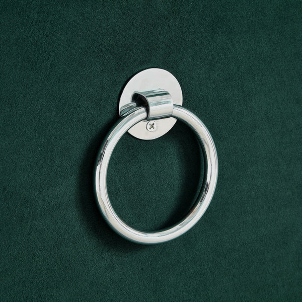 Homeroots 18" Hunter Green Velvet And Black Tufted Storage Hunter Green,Chrome,Velvet  490687