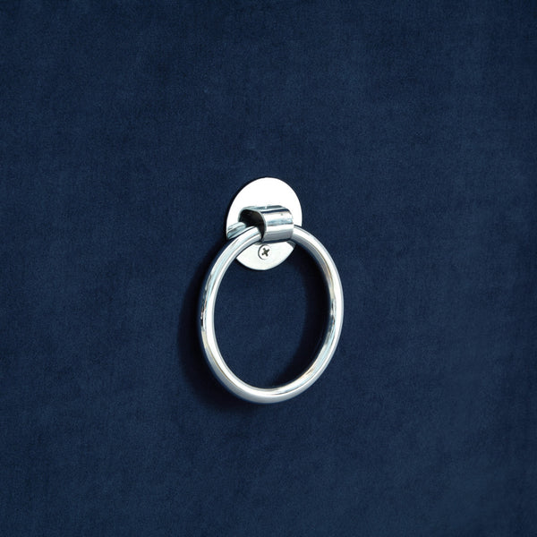 Homeroots 18" Navy Blue Velvet And Black Tufted Storage Navy,Velvet  490688