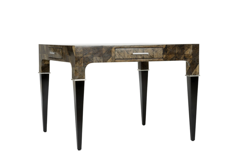 Wildwood Ace Coco Fiber Game Table With Geometric Inlay, 4 Drawers Storage, Compact 42" Square Accent Centerpiece 490691