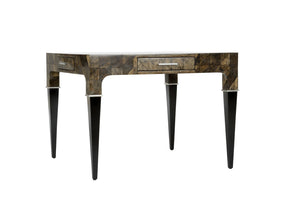 Wildwood Ace Coco Fiber Game Table With Geometric Inlay, 4 Drawers Storage, Compact 42" Square Accent Centerpiece 490691