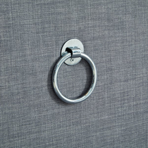 Homeroots 18" Light Gray Linen And Black Tufted Storage Light Grey,Linen  490691