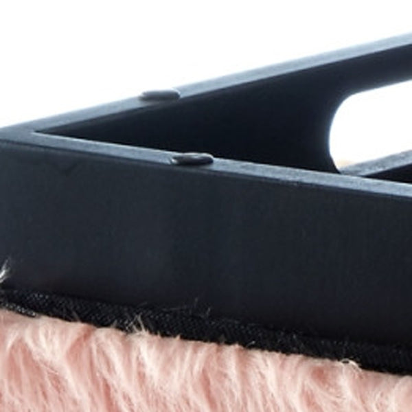Homeroots 18" Blush Faux Fur And Black Storage Blush  490692