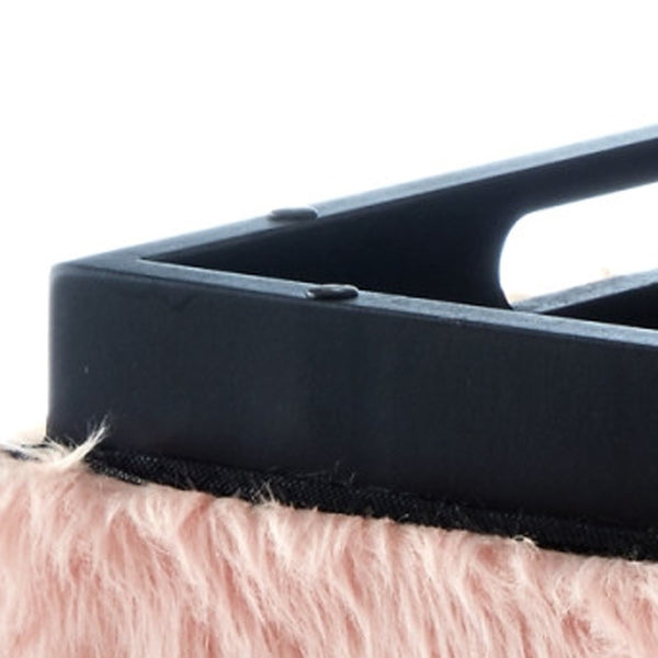 Homeroots 18" Blush Faux Fur And Black Storage Blush  490692