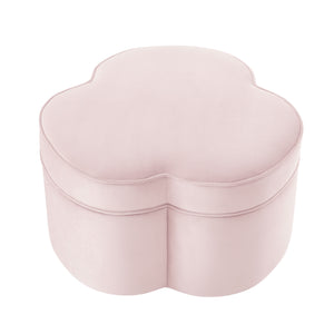 Homeroots 28" Blush Velvet Specialty Cocktail Ottoman Blush  490709