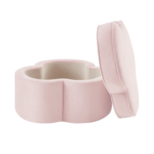 Homeroots 28" Blush Velvet Specialty Cocktail Ottoman Blush  490709