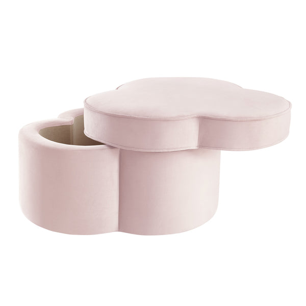 Homeroots 28" Blush Velvet Specialty Cocktail Ottoman Blush  490709