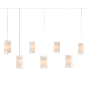 Escenia 30-Light Multi-Drop Pendant Fixture with Natural Selenite Shades for Elegant Glow