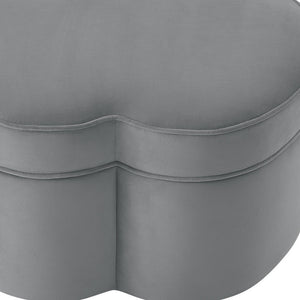 Homeroots 28" Gray Velvet Specialty Cocktail Ottoman Grey  490710