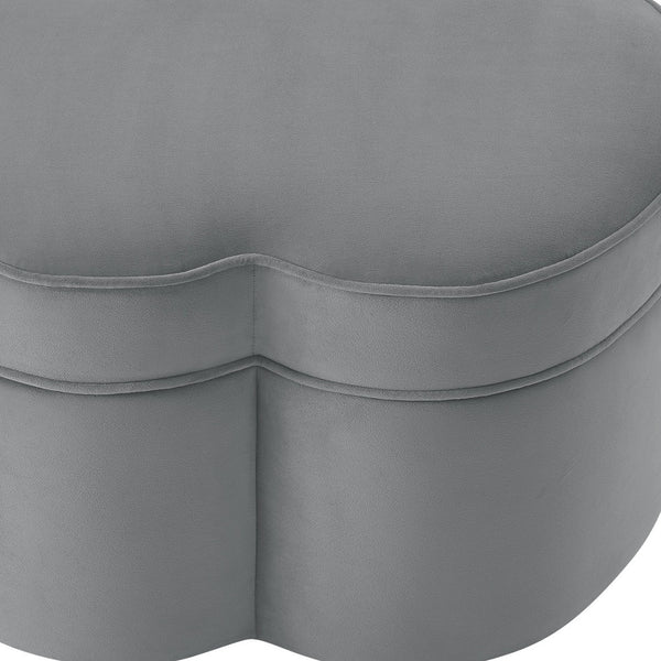 Homeroots 28" Gray Velvet Specialty Cocktail Ottoman Grey  490710