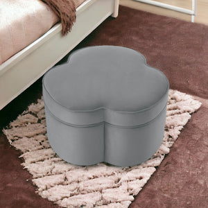 Homeroots 28" Gray Velvet Specialty Cocktail Ottoman Grey  490710