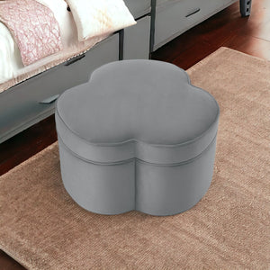 Homeroots 28" Gray Velvet Specialty Cocktail Ottoman Grey  490710