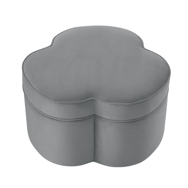 Homeroots 28" Gray Velvet Specialty Cocktail Ottoman Grey  490710