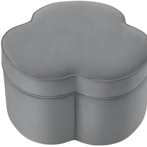Homeroots 28" Gray Velvet Specialty Cocktail Ottoman Grey  490710