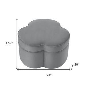 Homeroots 28" Gray Velvet Specialty Cocktail Ottoman Grey  490710