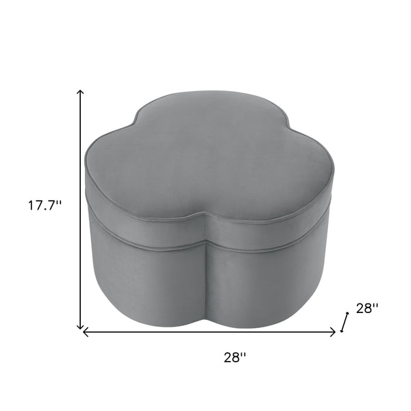 Homeroots 28" Gray Velvet Specialty Cocktail Ottoman Grey  490710
