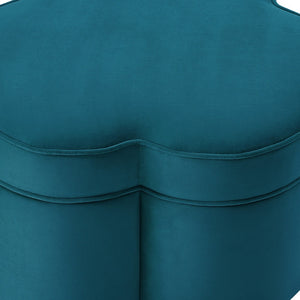 Homeroots 28" Teal Blue Velvet Specialty Cocktail Ottoman Teal  490711