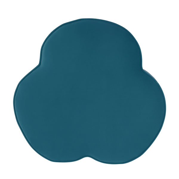 Homeroots 28" Teal Blue Velvet Specialty Cocktail Ottoman Teal  490711