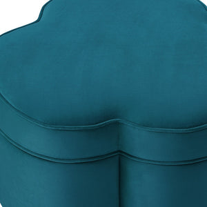 Homeroots 28" Teal Blue Velvet Specialty Cocktail Ottoman Teal  490711