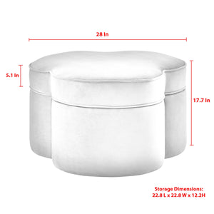 Homeroots 28" Teal Blue Velvet Specialty Cocktail Ottoman Teal  490711