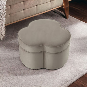 Homeroots 28" Taupe Velvet Specialty Cocktail Ottoman Taupe  490712