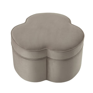 Homeroots 28" Taupe Velvet Specialty Cocktail Ottoman Taupe  490712