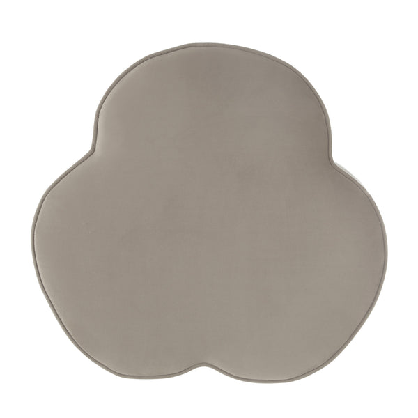 Homeroots 28" Taupe Velvet Specialty Cocktail Ottoman Taupe  490712