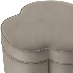 Homeroots 28" Taupe Velvet Specialty Cocktail Ottoman Taupe  490712