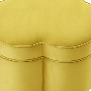 Homeroots 28" Yellow Velvet Specialty Cocktail Ottoman Yellow  490713