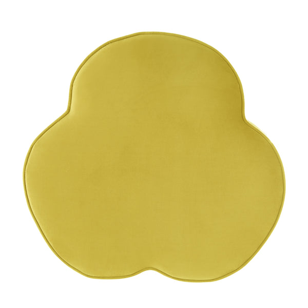 Homeroots 28" Yellow Velvet Specialty Cocktail Ottoman Yellow  490713
