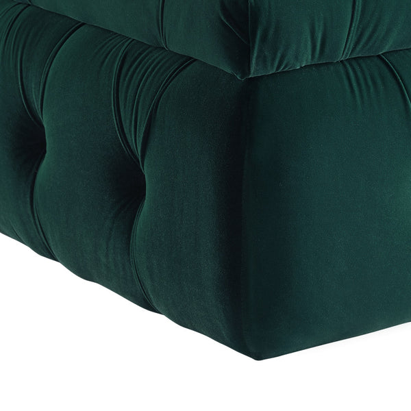 Homeroots 25" Green Velvet Tufted Storage Ottoman Emerald Green,Velvet  490720