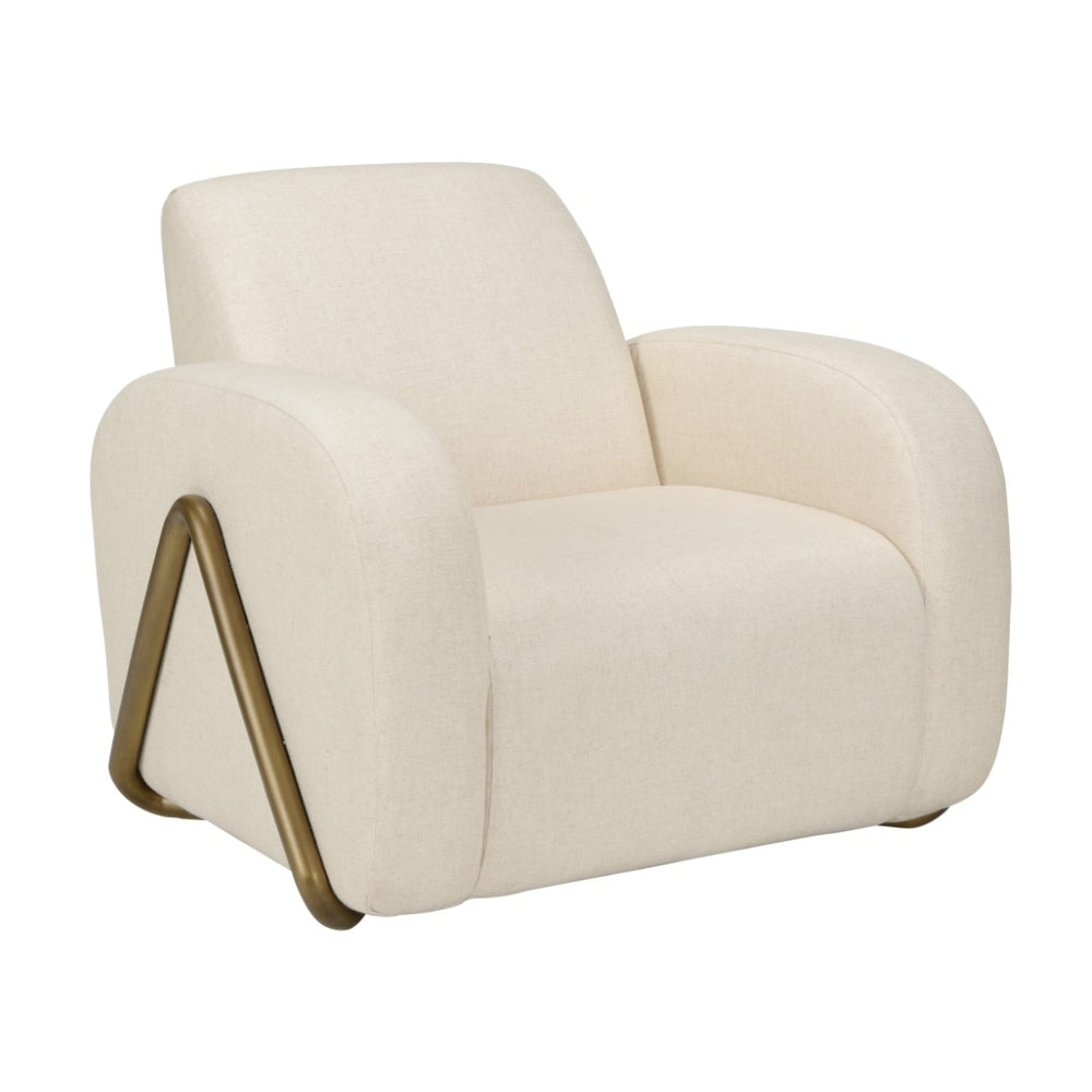 Wildwood Renzo Upholstered Accent Chair With Antique Brass Trim, 302 Stainless Frame & Sinuous Spring Comfort 490726