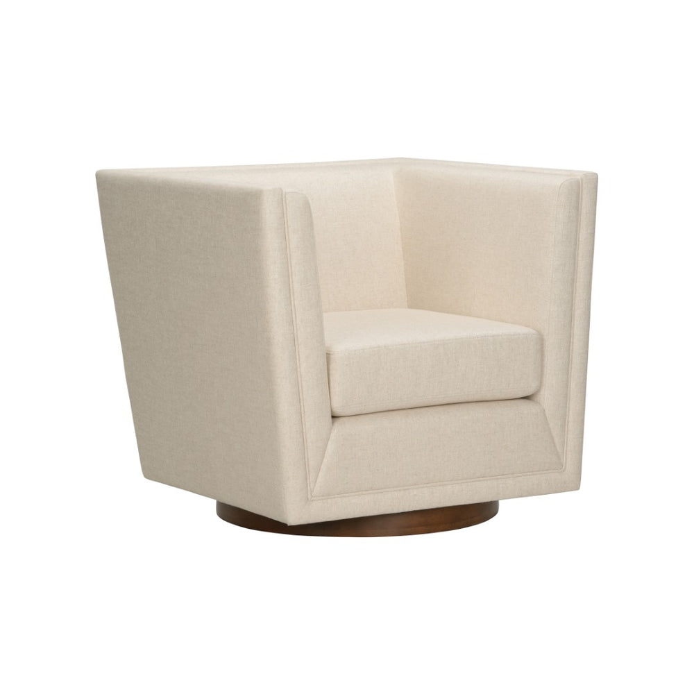 Wildwood Gehry Swivel Chair Sculptural Modern Accent Seat With Stainless Steel Frame, Wood Base & Durable Comfort 490728