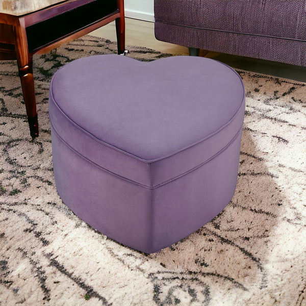 Homeroots 32" Purple Velvet Specialty Storage Purple,Velvet  490728