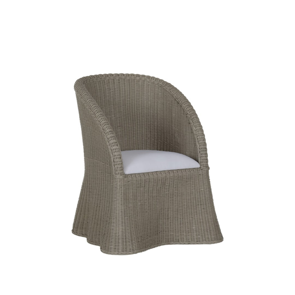 Wildwood Savannah Handwoven Gray-Wash Tub Chair With Curved Back, Coastal Elegance, Durable Indoor/Outdoor Seating 490743